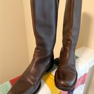 Vintage luxury leather Prada riding boots